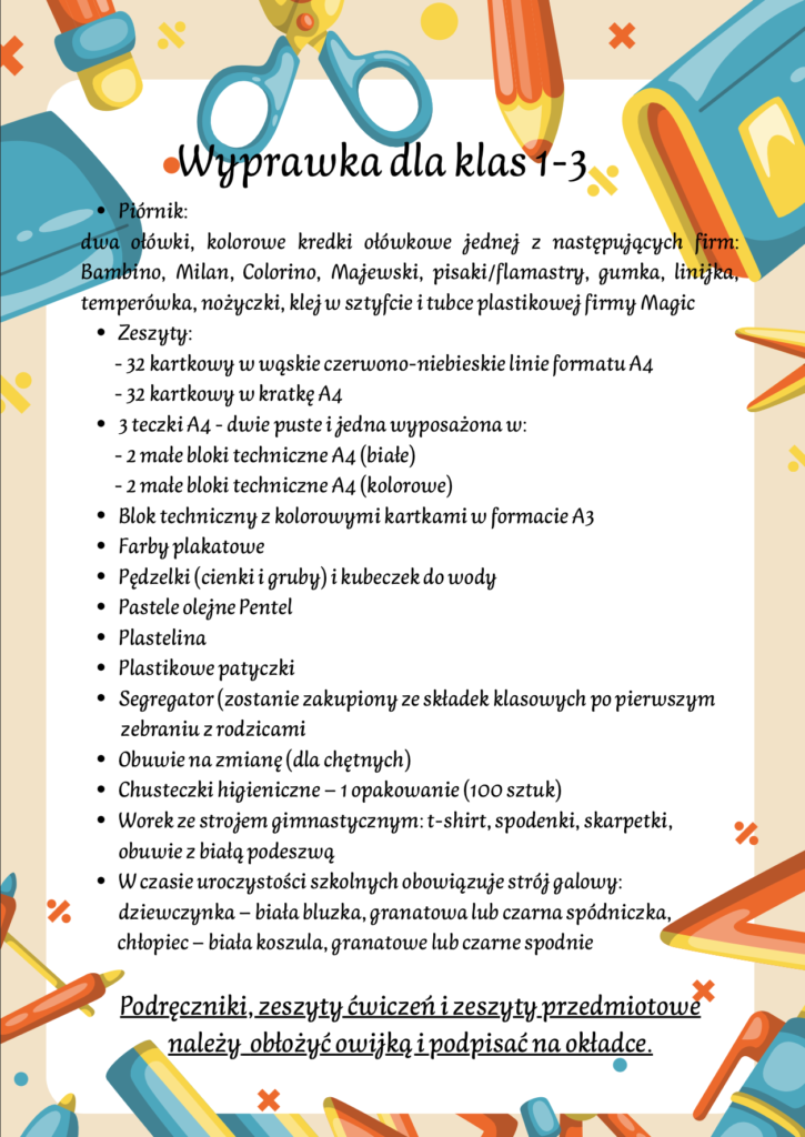 WYPRAWKA DLA KLAS 1-3